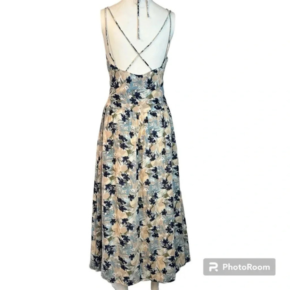 Free People Mulberry Floral Boho Blue Maxi Dress Size Small - Picture 4 of 12